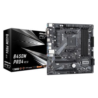 Asrock B450M Pro4 R2.0 AMD B450 AM4 foglalat Micro ATX
