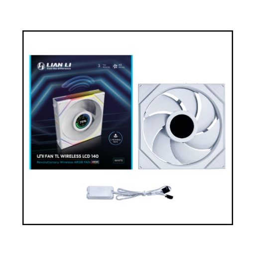 Lian Li Uni Fan TL LCD Számítógép ház, Processzor Ventilátor 14 cm Fehér 1 db