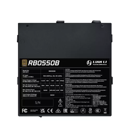 Lian Li RB0550B.B 550 W 24-pin ATX ATX Fekete