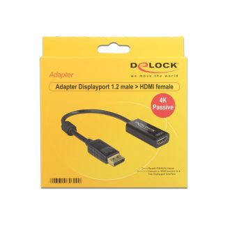   DeLOCK 62609 video átalakító kábel 0,2 M DisplayPort HDMI Fekete