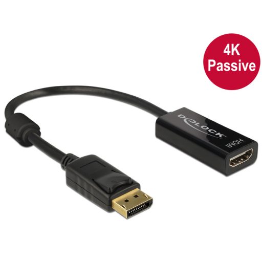 DeLOCK 62609 video átalakító kábel 0,2 M DisplayPort HDMI Fekete