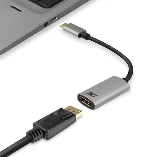 ACT AC7030 video átalakító kábel 0,15 M USB C-típus DisplayPort Szürke