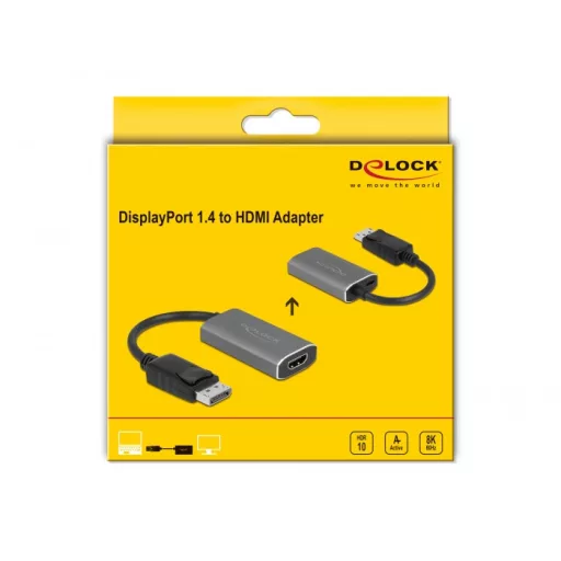 DeLOCK 63118 video átalakító kábel 0,2 M DisplayPort HDMI A-típus (Standard) Szürke