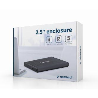   Gembird EE2-U3S-3 tárolóegység burkolat HDD ház Fekete 2.5"