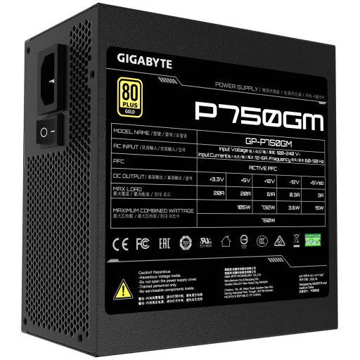 GIGABYTE P750GM 750 W 20+4 pin ATX ATX Fekete