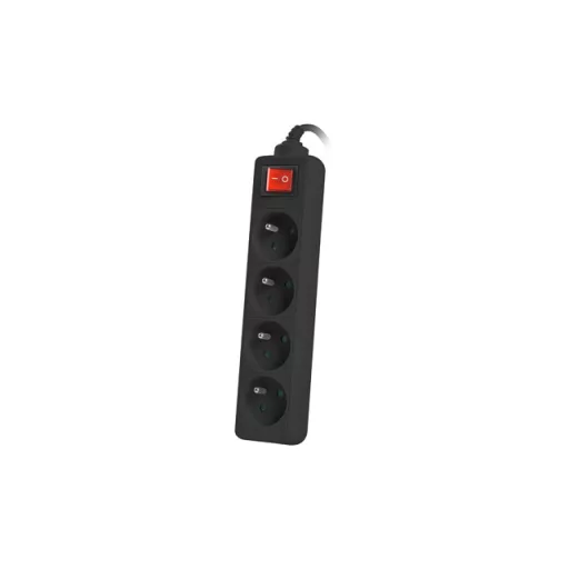 Lanberg PS1-04E-0150-BK elektromos elosztó 1,5 M 4 AC kimenet(ek) Beltéri Fekete