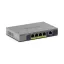NETGEAR GS105PP Beállítást nem igénylő (unmanaged) Gigabit Ethernet (10/100/1000) Ethernet-áramellátás (PoE) támogatása Asztali/falra szerelhető Szürke