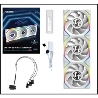 Lian Li UNI FAN SL Wireless LCD 120 12 cm Fehér 3 db
