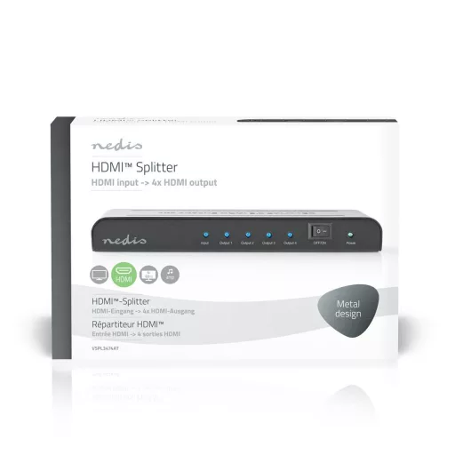 Nedis VSPL3474AT videó elosztó HDMI 4x HDMI