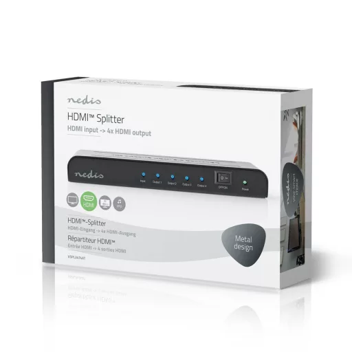 Nedis VSPL3474AT videó elosztó HDMI 4x HDMI
