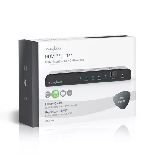 Nedis VSPL3474AT videó elosztó HDMI 4x HDMI