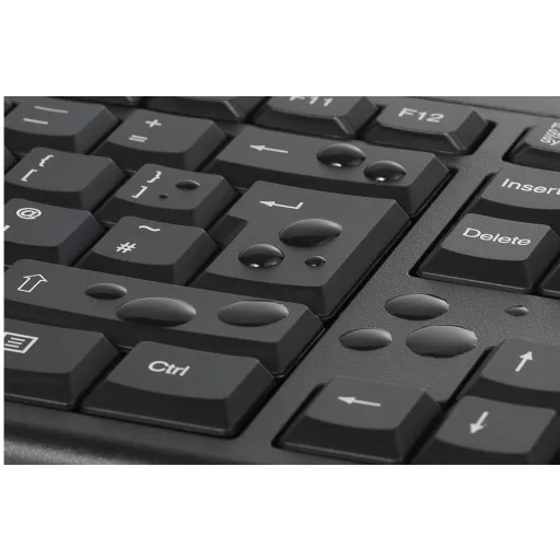 Kensington KM150 EQ billentyűzet Egér mellékelve Irodai Vezeték nélküli RF QWERTY Nemzetközi amerikai Fekete