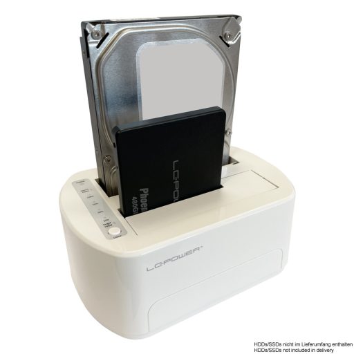 LC-Power LC-DOCK-U3-VI dokkoló állomás tárolóegységhez USB 3.2 Gen 1 (3.1 Gen 1) Type micro-B Fehér