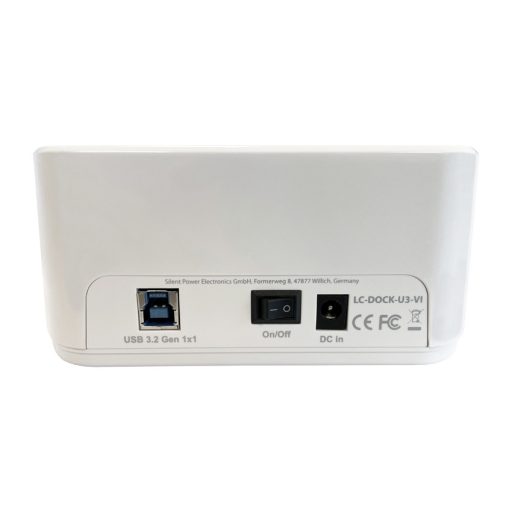 LC-Power LC-DOCK-U3-VI dokkoló állomás tárolóegységhez USB 3.2 Gen 1 (3.1 Gen 1) Type micro-B Fehér