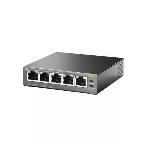 TP-Link TL-SG1005P Beállítást nem igénylő (unmanaged) Gigabit Ethernet (10/100/1000) Ethernet-áramellátás (PoE) támogatása Fekete BEMUTATÓ TERMÉK