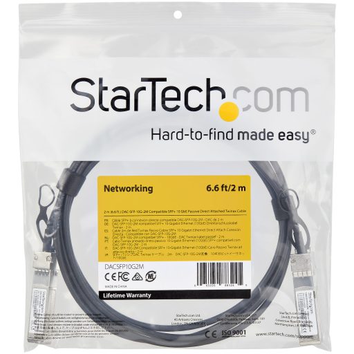 StarTech.com DACSFP10G2M InfiniBand és száloptikai kábel 2 M SFP+ Fekete