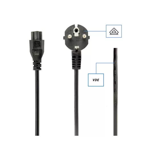 Gembird PC-186-ML12-3M tápkábel Fekete CEE7/7 C5 csatlakozó