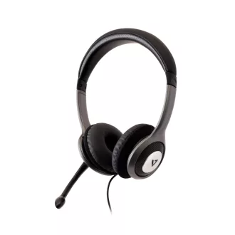   V7 HU521-2EP fejhallgató és headset Vezetékes Fejpánt Iroda/telefonos ügyfélközpont Fekete, Ezüst