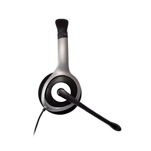 V7 HU521-2EP fejhallgató és headset Vezetékes Fejpánt Iroda/telefonos ügyfélközpont Fekete, Ezüst
