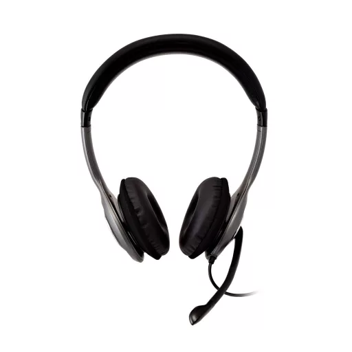 V7 HU521-2EP fejhallgató és headset Vezetékes Fejpánt Iroda/telefonos ügyfélközpont Fekete, Ezüst
