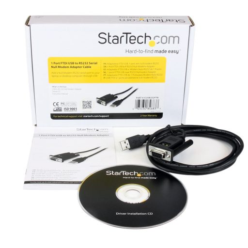 StarTech.com ICUSB232FTN soros kábel Fekete 1,7 M USB A típus DB-9