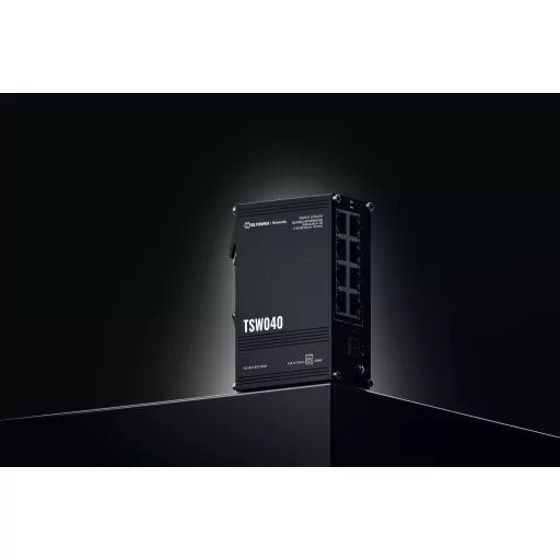 Teltonika NETWORKS TSW040 8-Port PoE+ Switch Beállítást nem igénylő (unmanaged) Fast Ethernet (10/100) Ethernet-áramellátás (PoE) támogatása Fekete