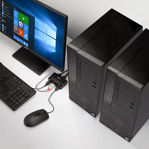 Lindy 42345 KVM kapcsoló Keretállvány Fekete