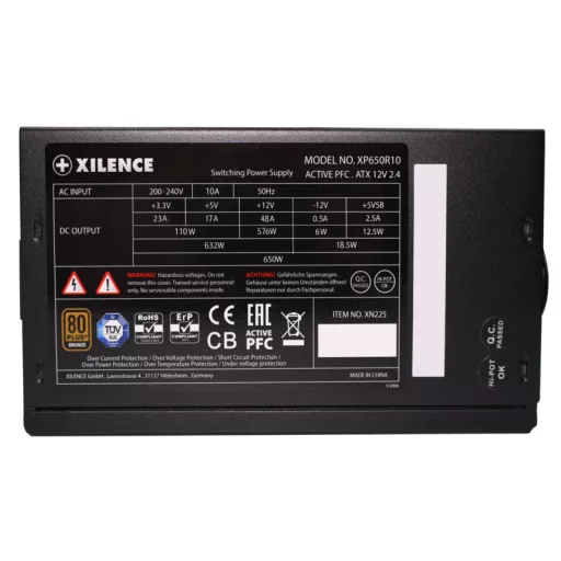Xilence Gaming Bronze Series XP650R10 650 W 20+4 pin ATX ATX Fekete, Vörös