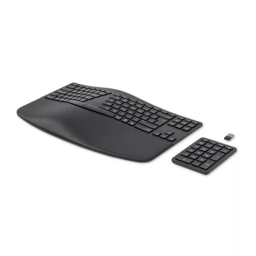 HP 960 Ergonomic Wireless Keyboard billentyűzet Otthoni RF vezeték nélküli + Bluetooth QWERTY Angol Fekete