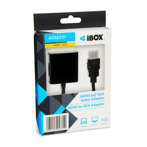 iBox IAHV01 video átalakító kábel HDMI A-típus (Standard) VGA (D-Sub) Fekete