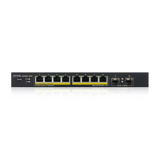 Zyxel GS1900-10HP Vezérelt L2 Gigabit Ethernet (10/100/1000) Ethernet-áramellátás (PoE) támogatása Fekete
