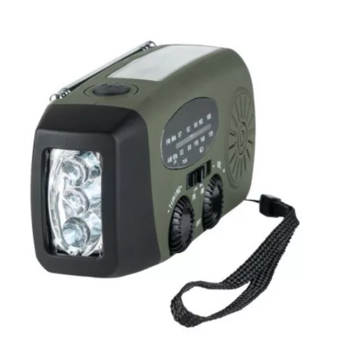 Fosco Emergency Emergency radio with light and power bank Green, Black