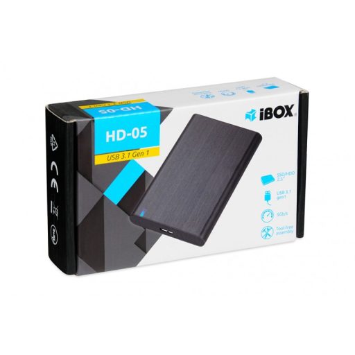 iBox HD-05 HDD/SSD ház Fekete 2.5"