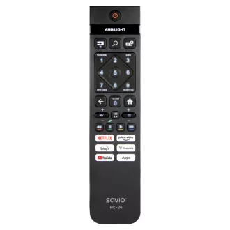   Savio RC-26 távirányító Vezeték nélküli infravörös TV Nyomógombok