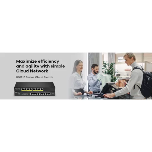 Zyxel GS1915-8EP Vezérelt L2 Gigabit Ethernet (10/100/1000) Ethernet-áramellátás (PoE) támogatása Fekete