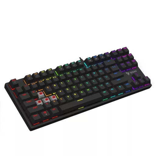 Savio SAVGK-TEMPEST X2 RED billentyűzet Univerzális USB QWERTY Fekete
