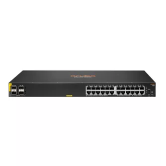   HPE Aruba Networking CX 6100 24G Class4 PoE 4SFP+ 370W Switch Vezérelt L3 Gigabit Ethernet (10/100/1000) Ethernet-áramellátás (PoE) támogatása 1U Fekete