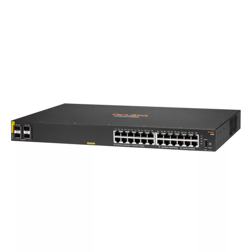 HPE Aruba Networking CX 6100 24G Class4 PoE 4SFP+ 370W Switch Vezérelt L3 Gigabit Ethernet (10/100/1000) Ethernet-áramellátás (PoE) támogatása 1U Fekete
