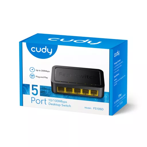 Cudy FS105D hálózati kapcsoló Fast Ethernet (10/100) Fekete