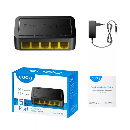 Cudy FS105D hálózati kapcsoló Fast Ethernet (10/100) Fekete