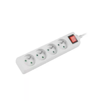   Lanberg PS1-04E-0150-W elektromos elosztó 1,5 M 4 AC kimenet(ek) Beltéri Fehér