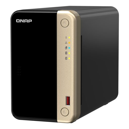 QNAP TS-264 NAS Tower Intel® Celeron® N5095 8 GB 0 TB QNAP QTS Fekete, Arany