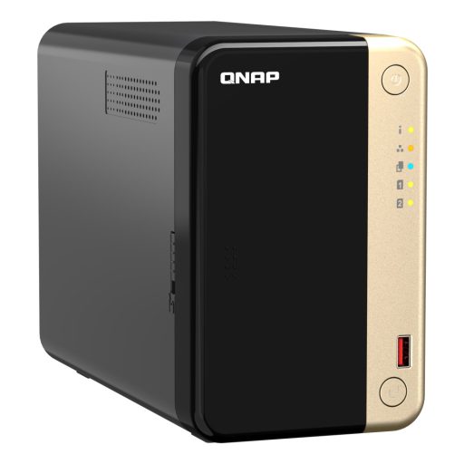 QNAP TS-264 NAS Tower Intel® Celeron® N5095 8 GB 0 TB QNAP QTS Fekete, Arany