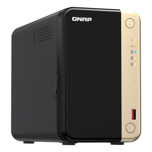 QNAP TS-264 NAS Tower Intel® Celeron® N5095 8 GB 0 TB QNAP QTS Fekete, Arany
