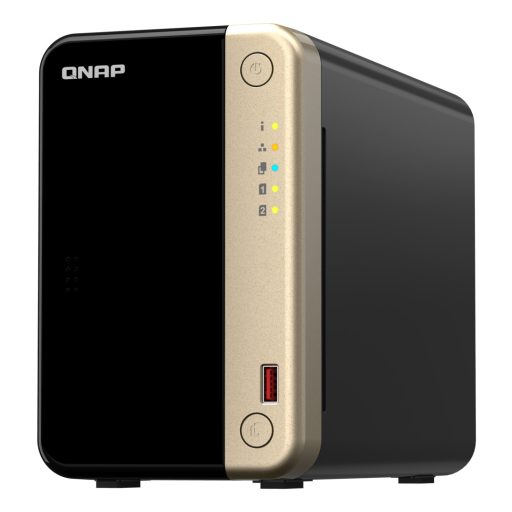 QNAP TS-264 NAS Tower Intel® Celeron® N5095 8 GB 0 TB QNAP QTS Fekete, Arany