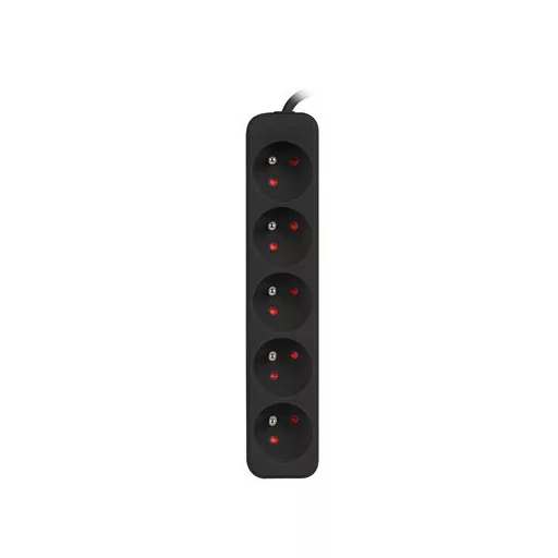 Lanberg PS0-05E-0100-IEC-BK elektromos elosztó 1 M 5 AC kimenet(ek) Beltéri Fekete