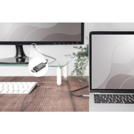 Digitus DB-300334-010-S video átalakító kábel 1 M USB C-típus DisplayPort Fekete