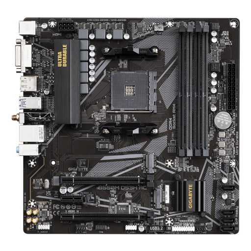 GIGABYTE B550M DS3H AC AMD B550 AM4 foglalat Micro ATX