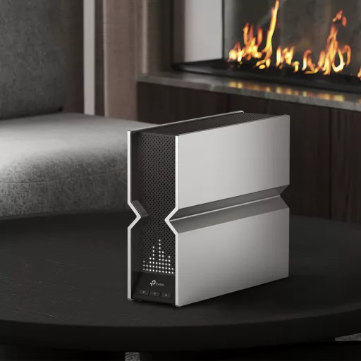 TP-Link Archer BE800 vezetéknélküli router Multi-Gigabit Ethernet Háromsávos (2,4 GHz / 5 GHz / 6 GHz) Fekete, Rozsdamentes acél