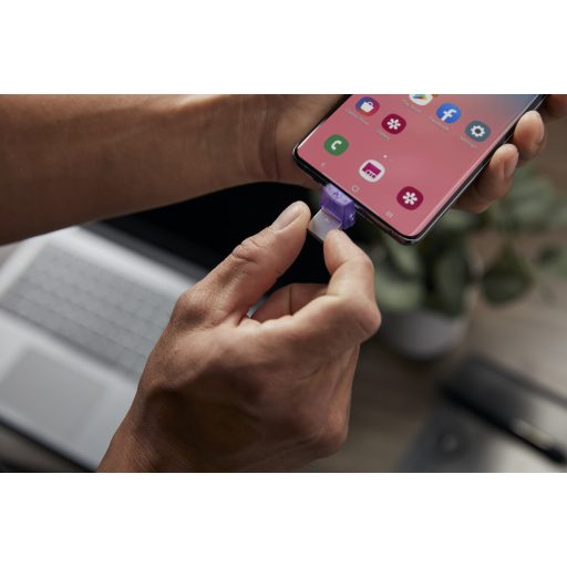 Kingston Technology DataTraveler microDuo 3C USB flash meghajtó 64 GB USB Type-A / USB Type-C 3.2 Gen 1 (3.1 Gen 1) Lila, Rozsdamentes acél